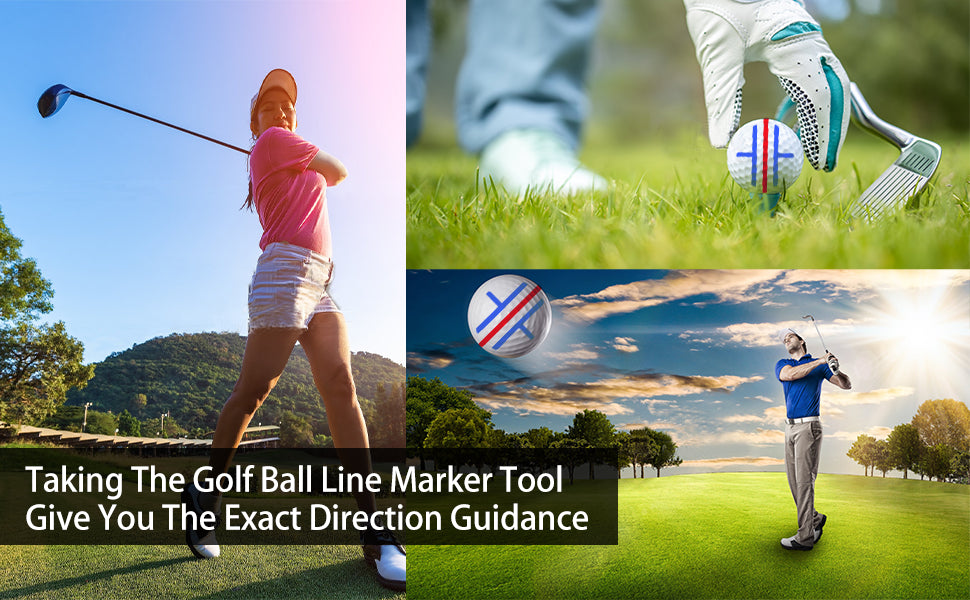 7 Pack Golf Ball Marker Golf Ball Line Marker Tool, 1 x 360° Triple-Line Marker Stencil, 1 x Golf Ball Marker Stencil, 6 in 1 x Letter Stencils Kit, 4 Color Golf Ball Markers, Golf Accessories