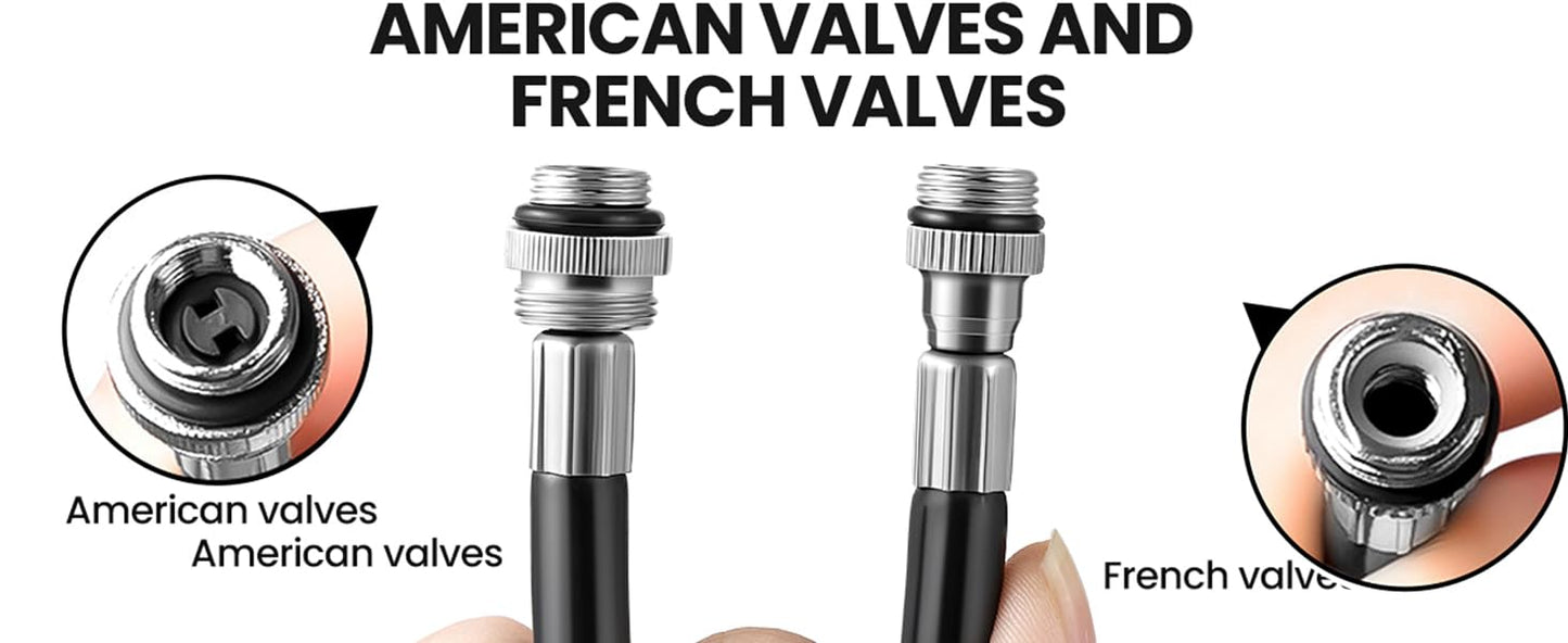 CyanCloud Mini Bike Pump,Bicycle Pump Portable, Universal American and French valves, no Need to Change valves for Road and Mountain Bikes, Scooter tire Pumps.