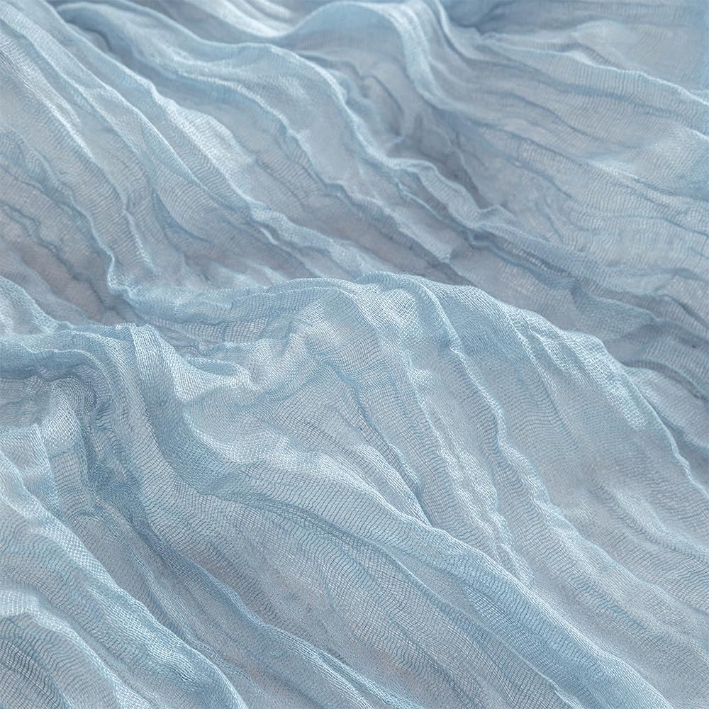 CyanCloud 2 Pack Cheesecloth Table Runner Blue Table Runner 35 x 157 Inch Wedding Table Cover Decor Arch Draping Gauze Fabric Table Runner Boho for Party Weddings Holiday Kitchen Table