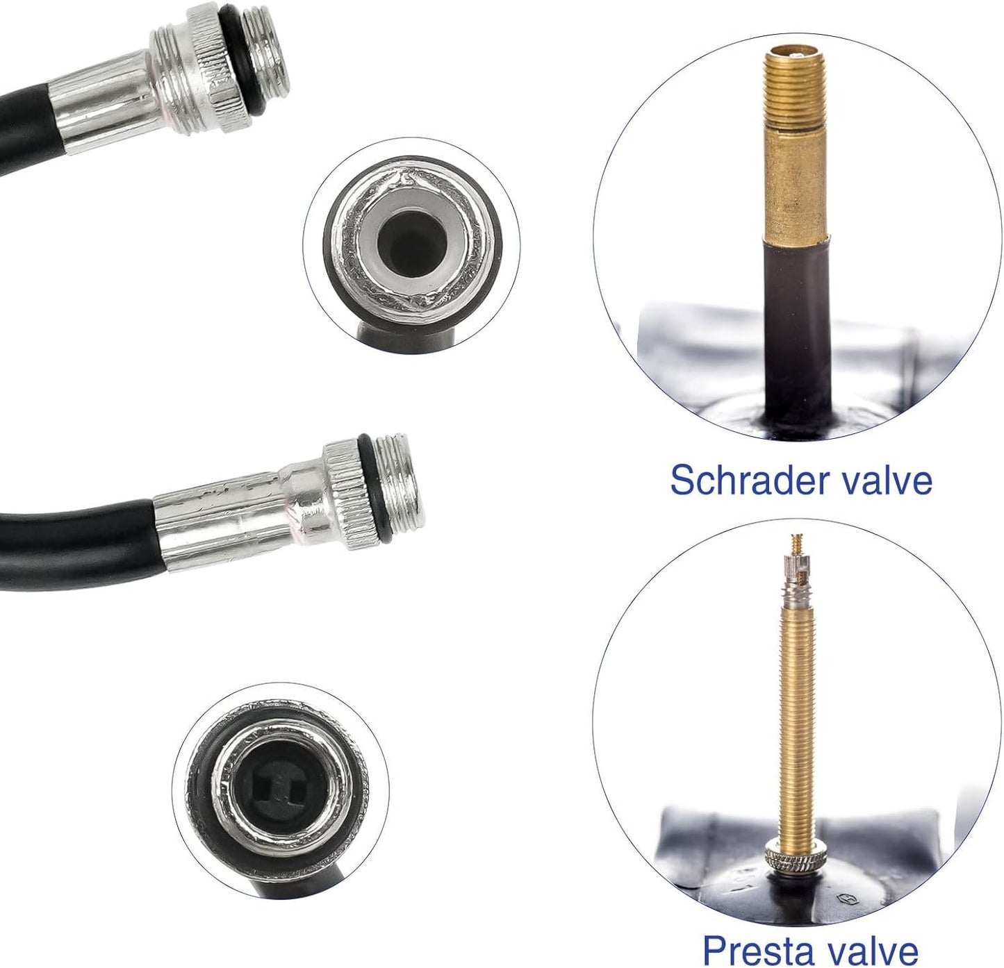 CyanCloud Mini Bike Pump,Bicycle Pump Portable, Universal American and French valves, no Need to Change valves for Road and Mountain Bikes, Scooter tire Pumps.