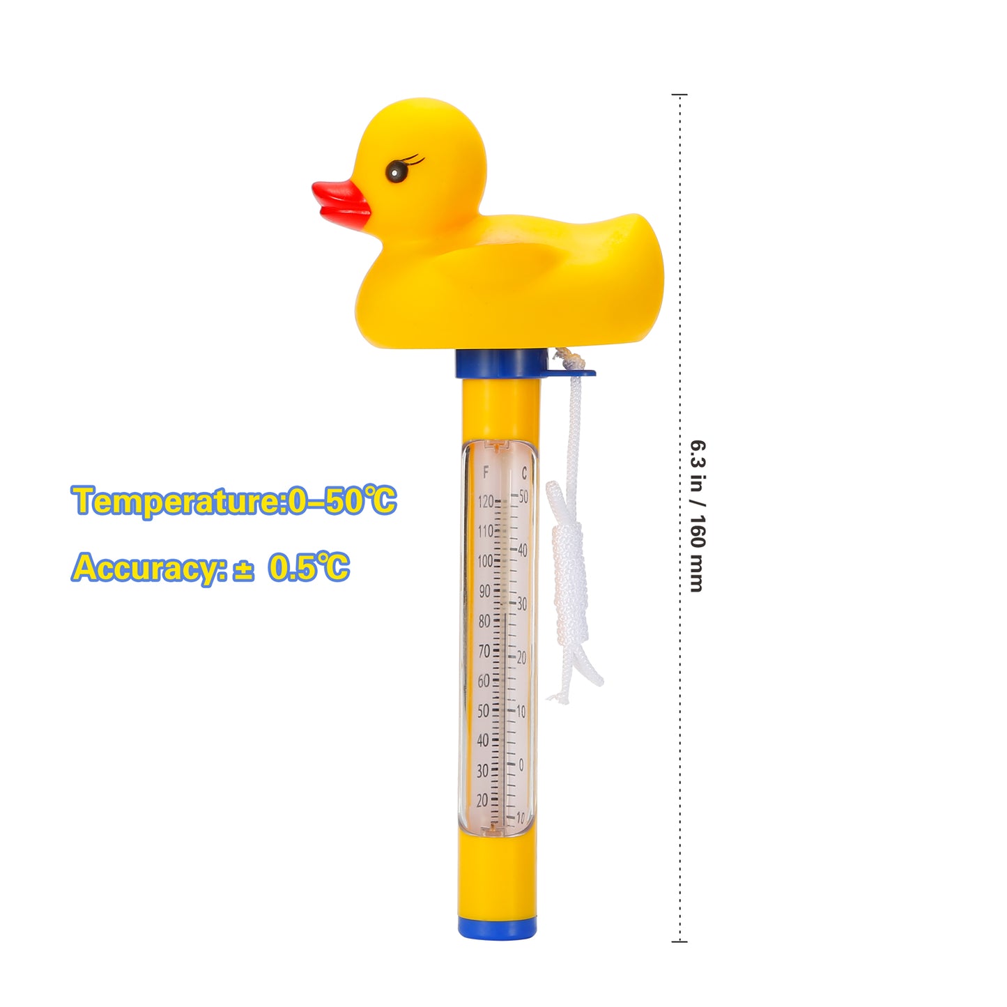 CyanCloud Pool Thermometer Floating, Swimming Pool Thermometer Outdoor/Indoor Bath Water, Hot Tub, Spa,Yellow Duck