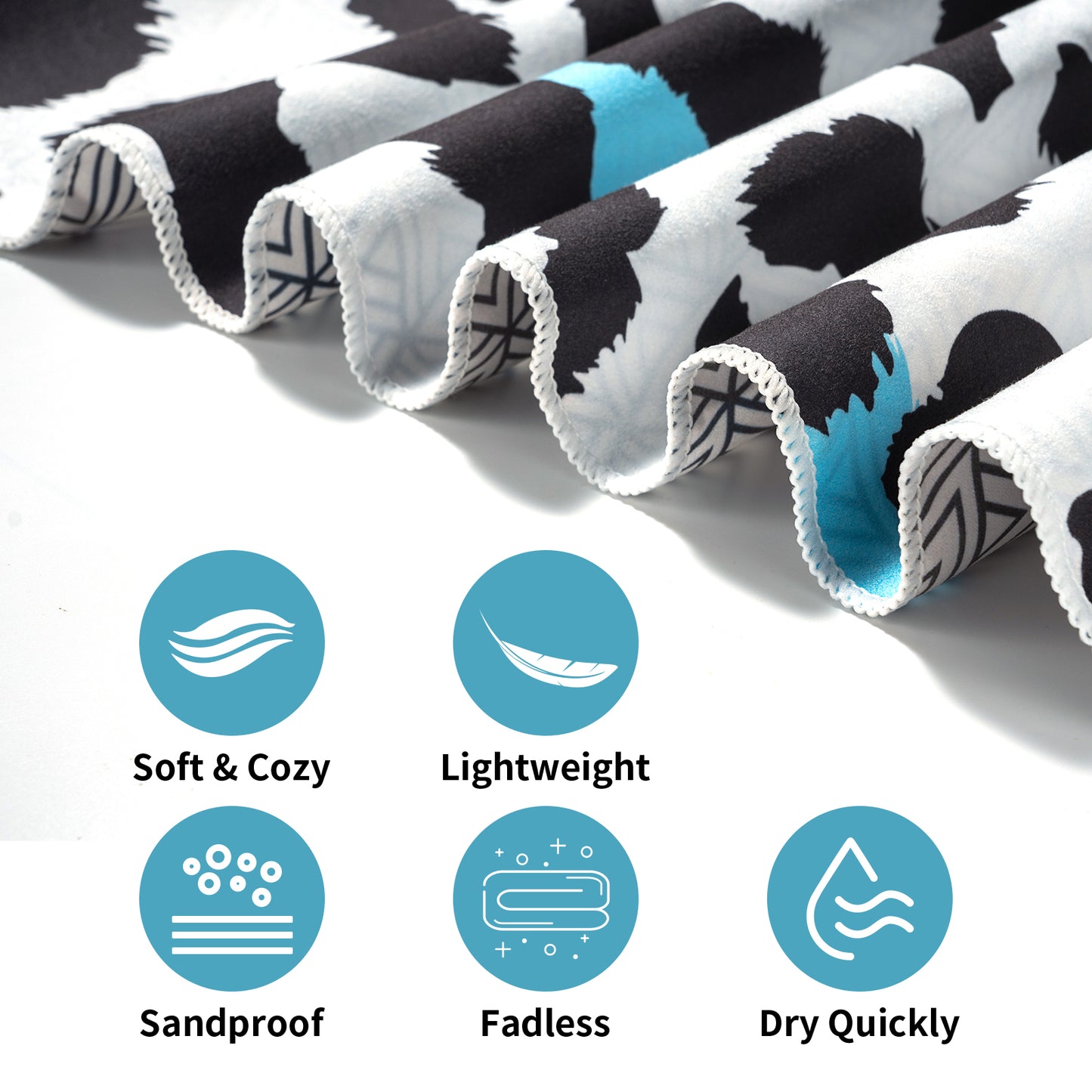 CyanCloud Microfiber Beach Towel Fast Drying, Extra Large 30" x 60" Sand Free Beach Towel Super Lightweight Towels for Swimming Pool, Camping, Picnic, Yoga Gym Sports(Stone)