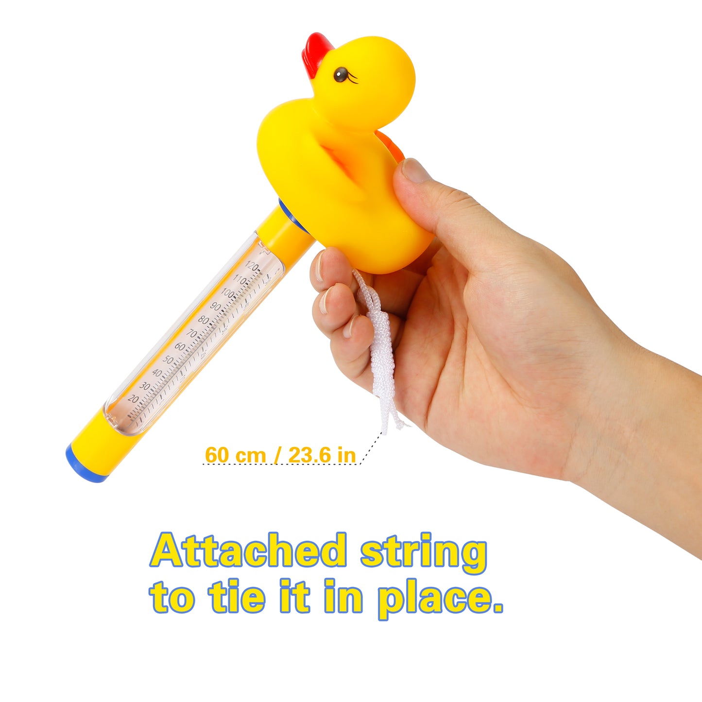 CyanCloud Pool Thermometer Floating, Swimming Pool Thermometer Outdoor/Indoor Bath Water, Hot Tub, Spa,Yellow Duck