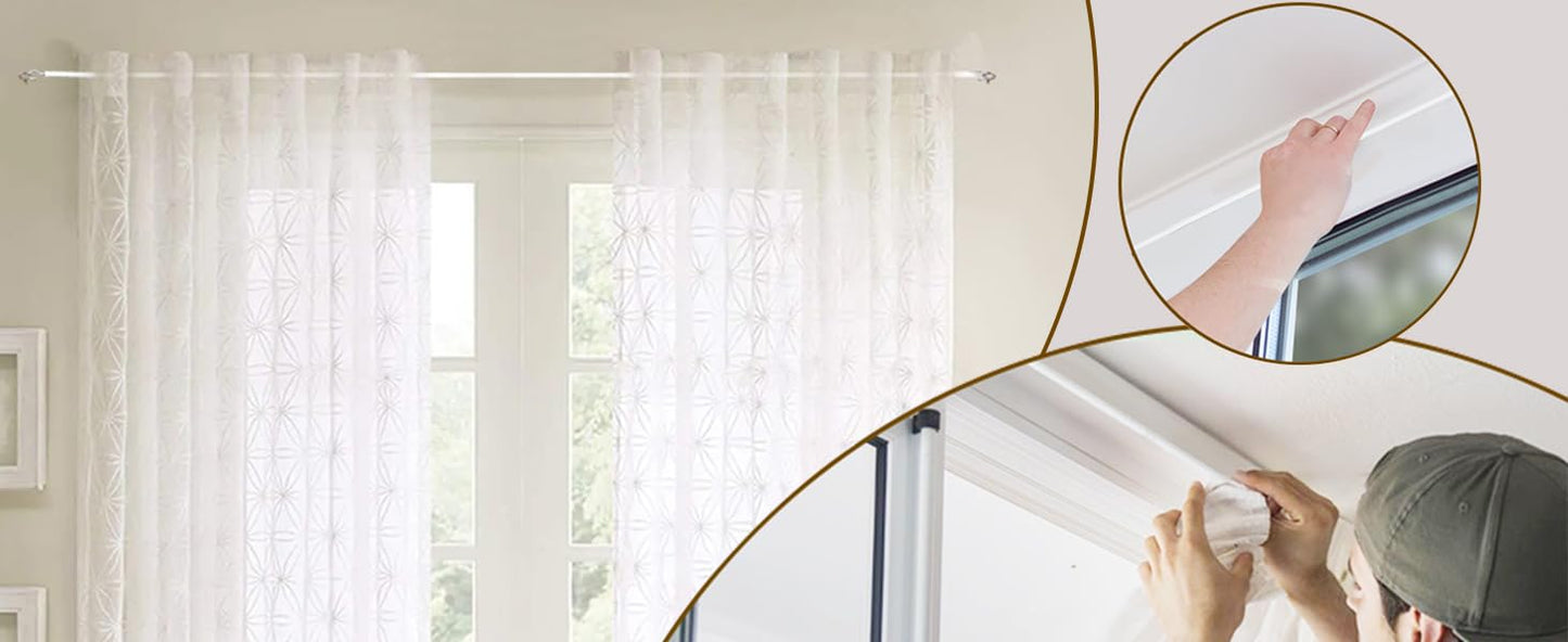 CyanCloud White Curtain Wire 8 Meter Curtain Wire with 10 Hooks & 10 Eyes, Durable Window Net Curtain Wire for Net Curtain Rods Clothesline Hanging