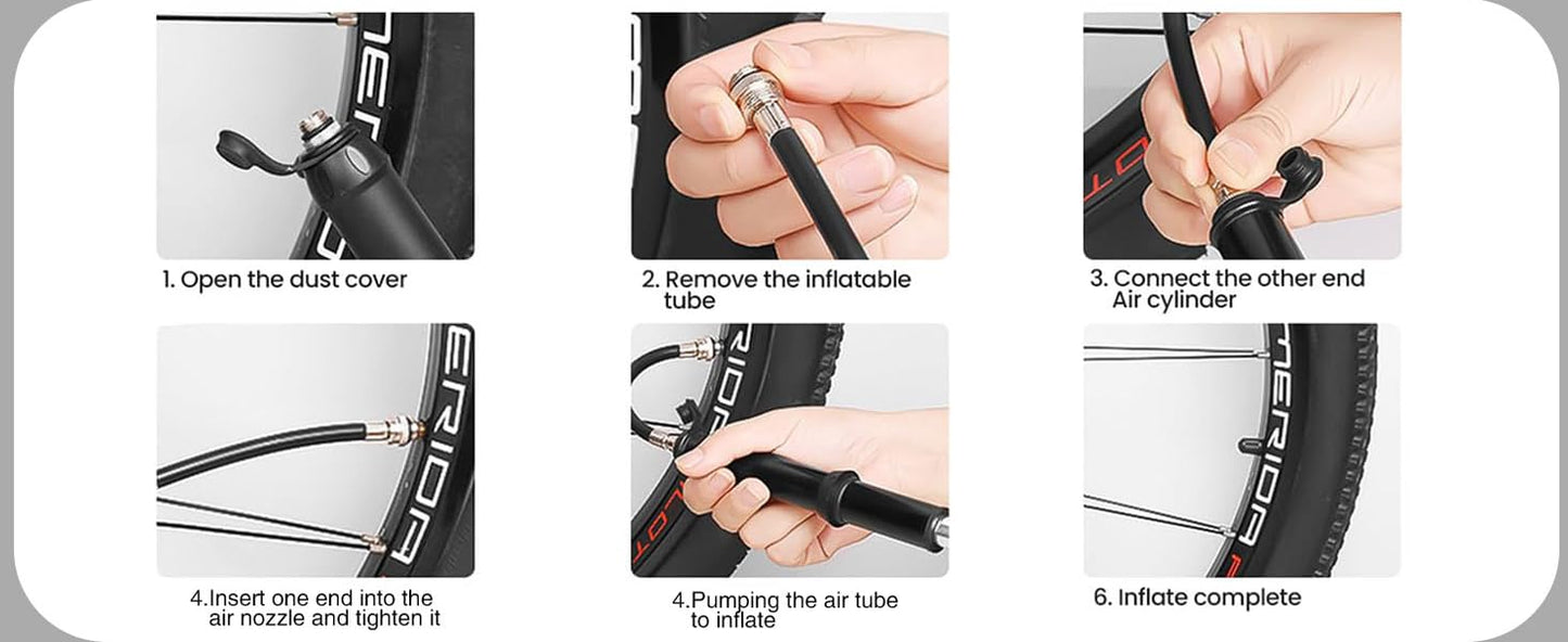CyanCloud Mini Bike Pump,Bicycle Pump Portable, Universal American and French valves, no Need to Change valves for Road and Mountain Bikes, Scooter tire Pumps.