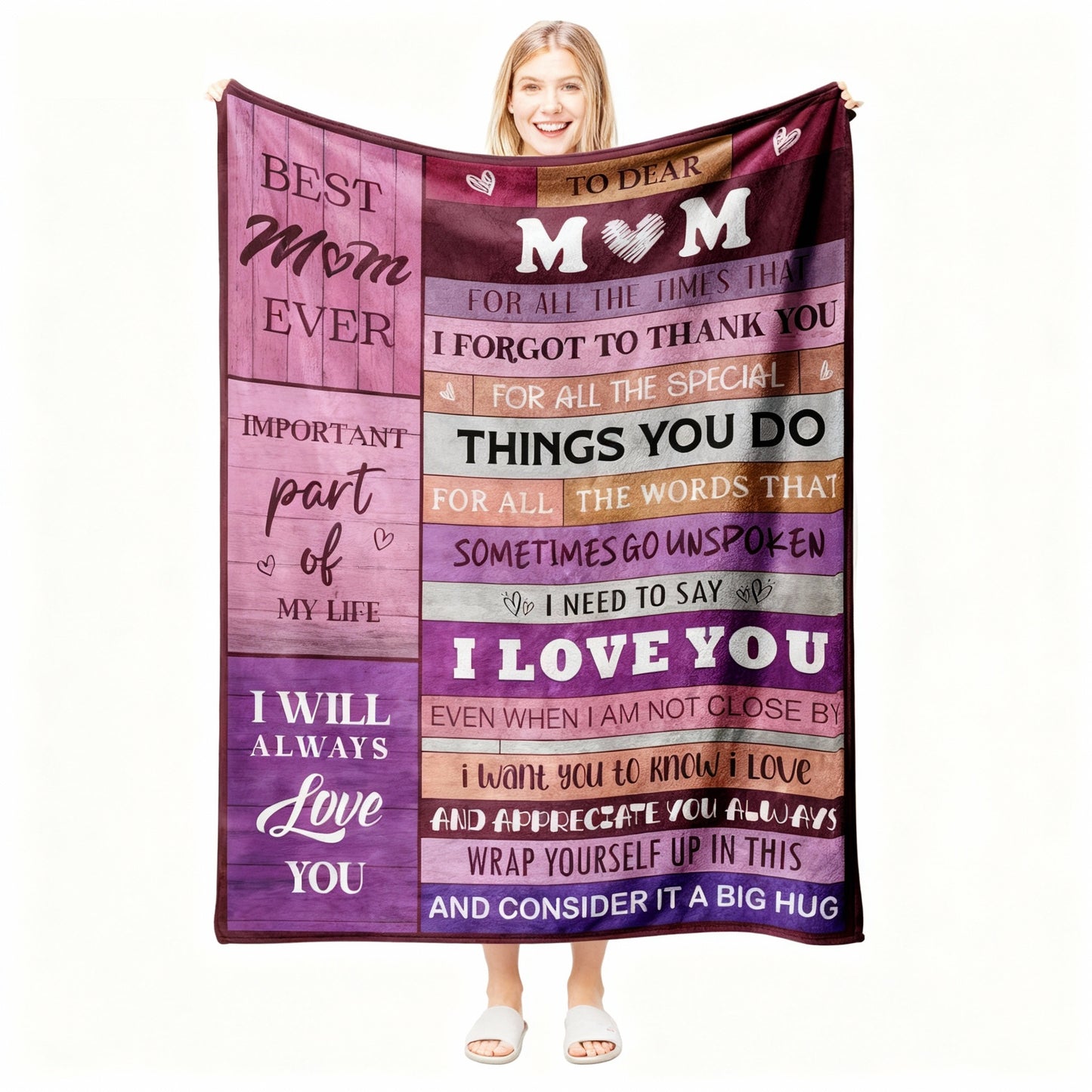 CyanCloud Gifts for Mum Blanket, Mum Birthday Gifts, Throw Blanket 150x130CM Gifts for Mummy from Daughter Son,  Soft Flannel Blanket Presents for Mum Mothers Day Birthday Gifts