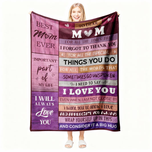 CyanCloud Gifts for Mum Blanket, Mum Birthday Gifts, Throw Blanket 150x130CM Gifts for Mummy from Daughter Son,  Soft Flannel Blanket Presents for Mum Mothers Day Birthday Gifts