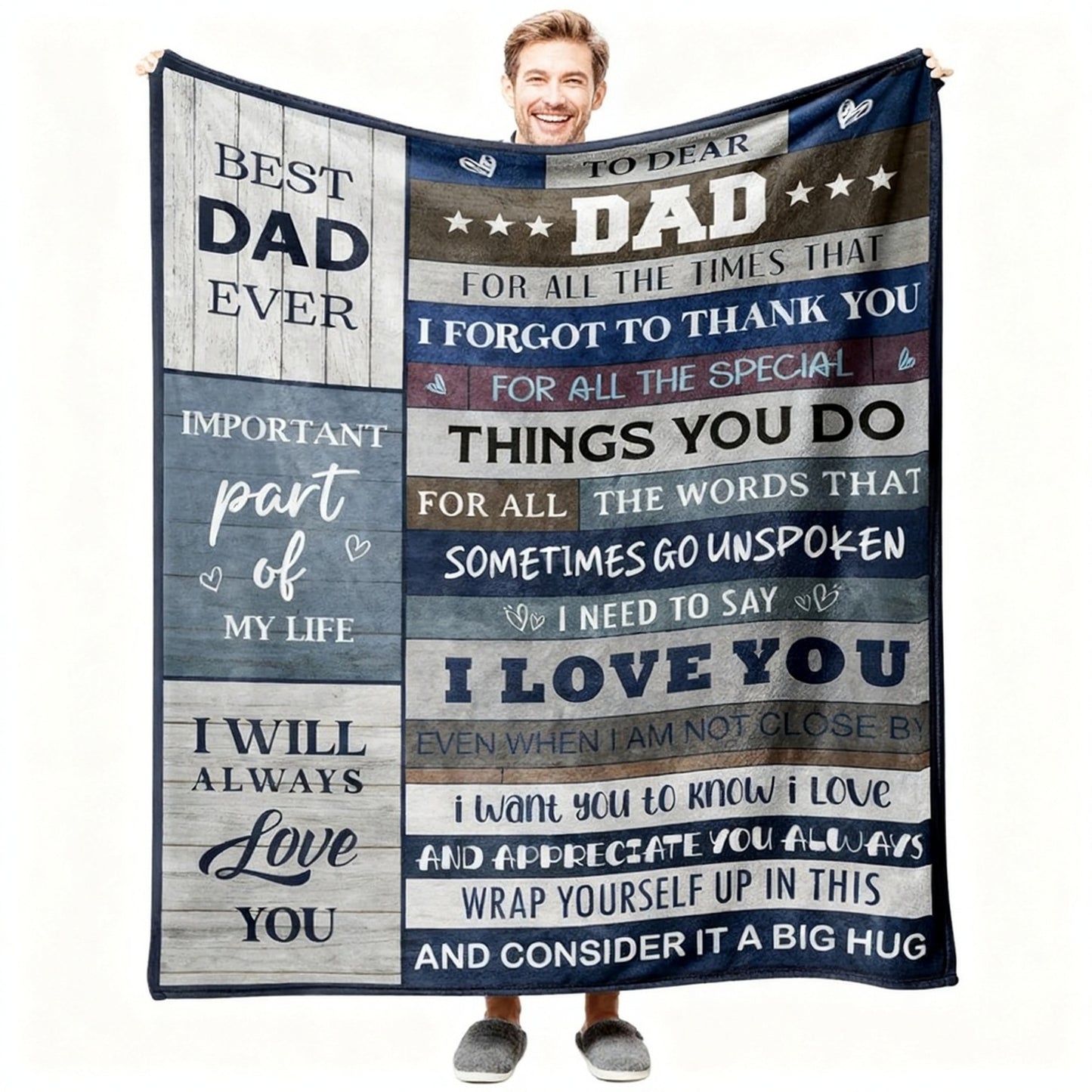 CyanCloud Dad Gifts Blanket, Dad Birthday Gifts, Throw Blanket 150x130CM Gifts for Dad,  Soft Flannel Blanket Presents for Daddy/Papa/Father Christmas Fathers Day Birthday Gifts