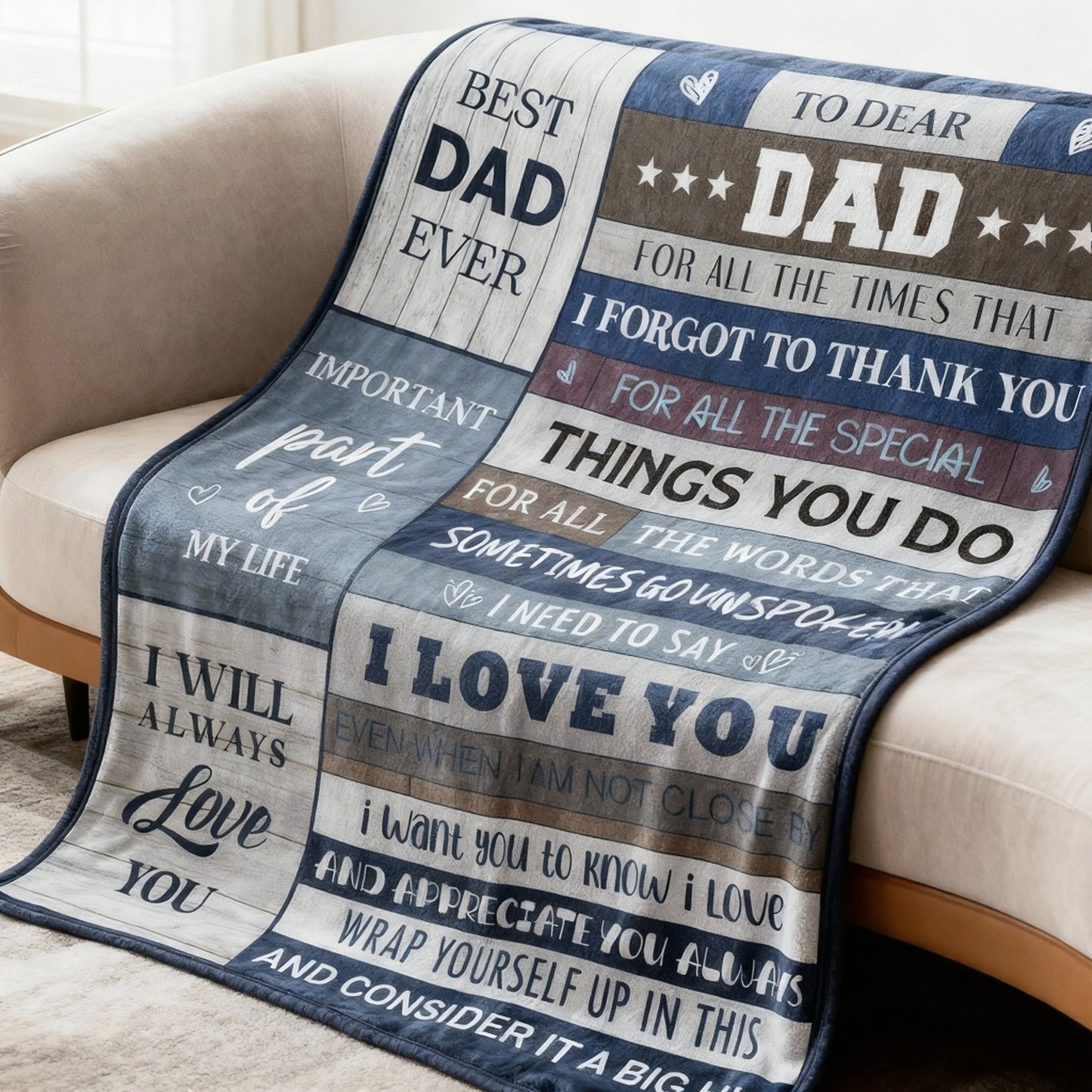 CyanCloud Dad Gifts Blanket, Dad Birthday Gifts, Throw Blanket 150x130CM Gifts for Dad,  Soft Flannel Blanket Presents for Daddy/Papa/Father Christmas Fathers Day Birthday Gifts