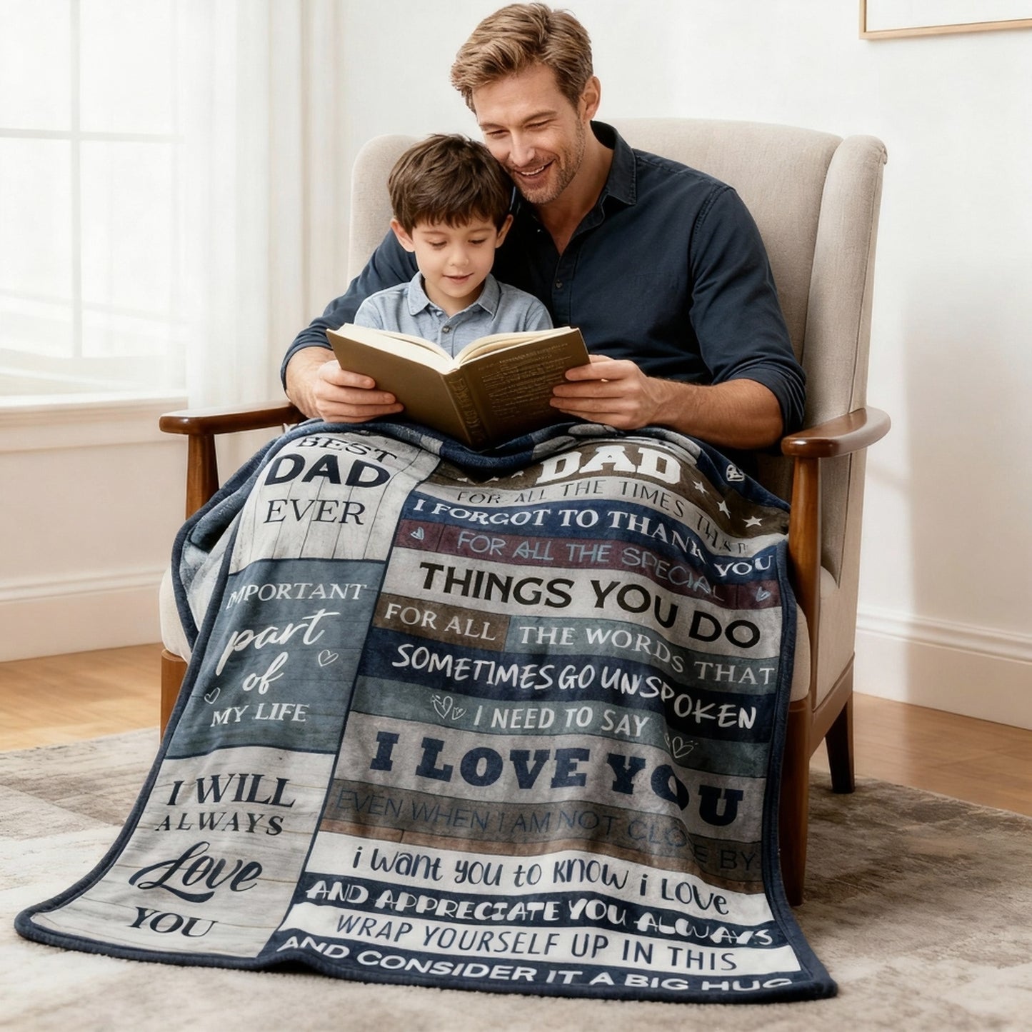 CyanCloud Dad Gifts Blanket, Dad Birthday Gifts, Throw Blanket 150x130CM Gifts for Dad,  Soft Flannel Blanket Presents for Daddy/Papa/Father Christmas Fathers Day Birthday Gifts