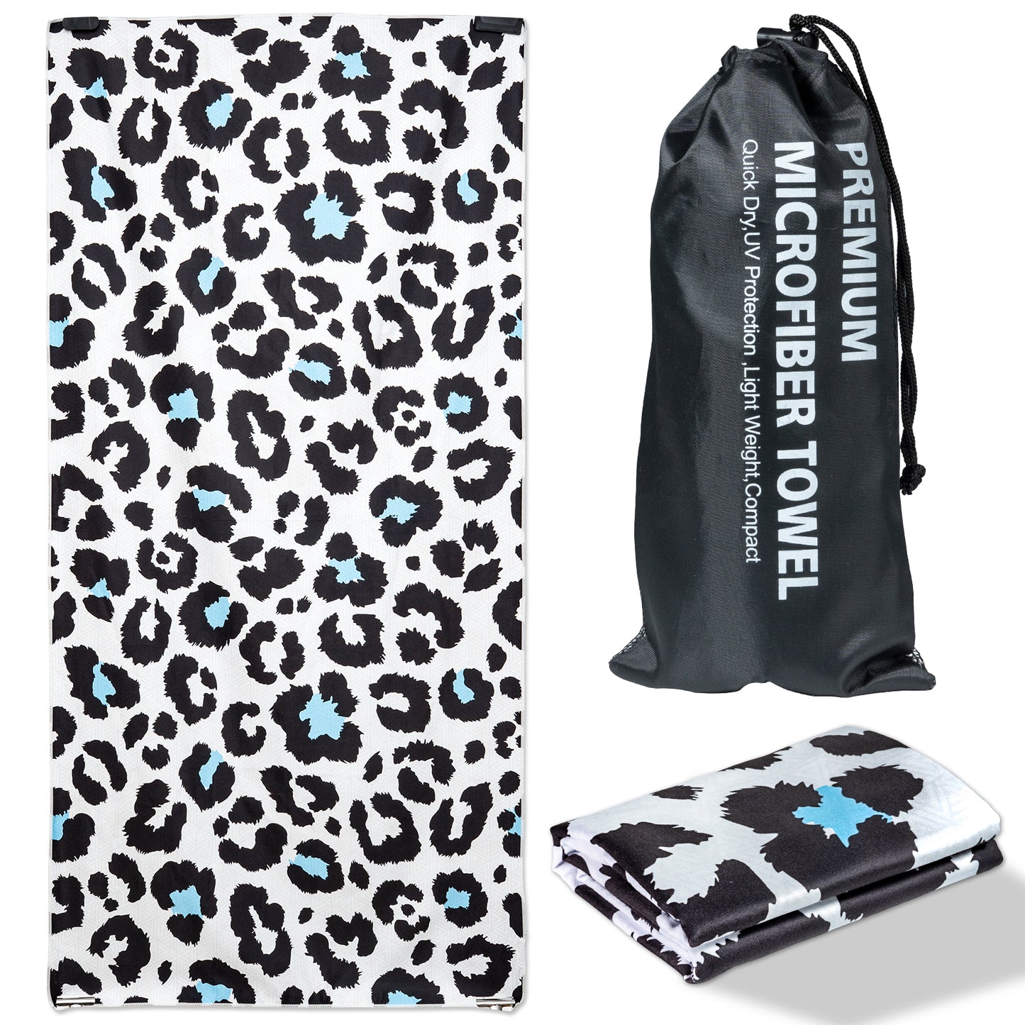 CyanCloud Microfiber Beach Towel Fast Drying, Extra Large 30" x 60" Sand Free Beach Towel Super Lightweight Towels for Swimming Pool, Camping, Picnic, Yoga Gym Sports(Stone)