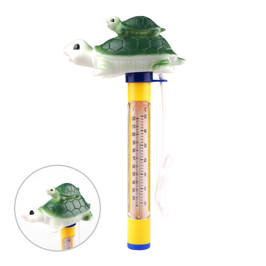 CyanCloud Pool Thermometer Floating, Swimming Pool Thermometer Outdoor/Indoor Bath Water, Hot Tub, Spa, Green Turtle