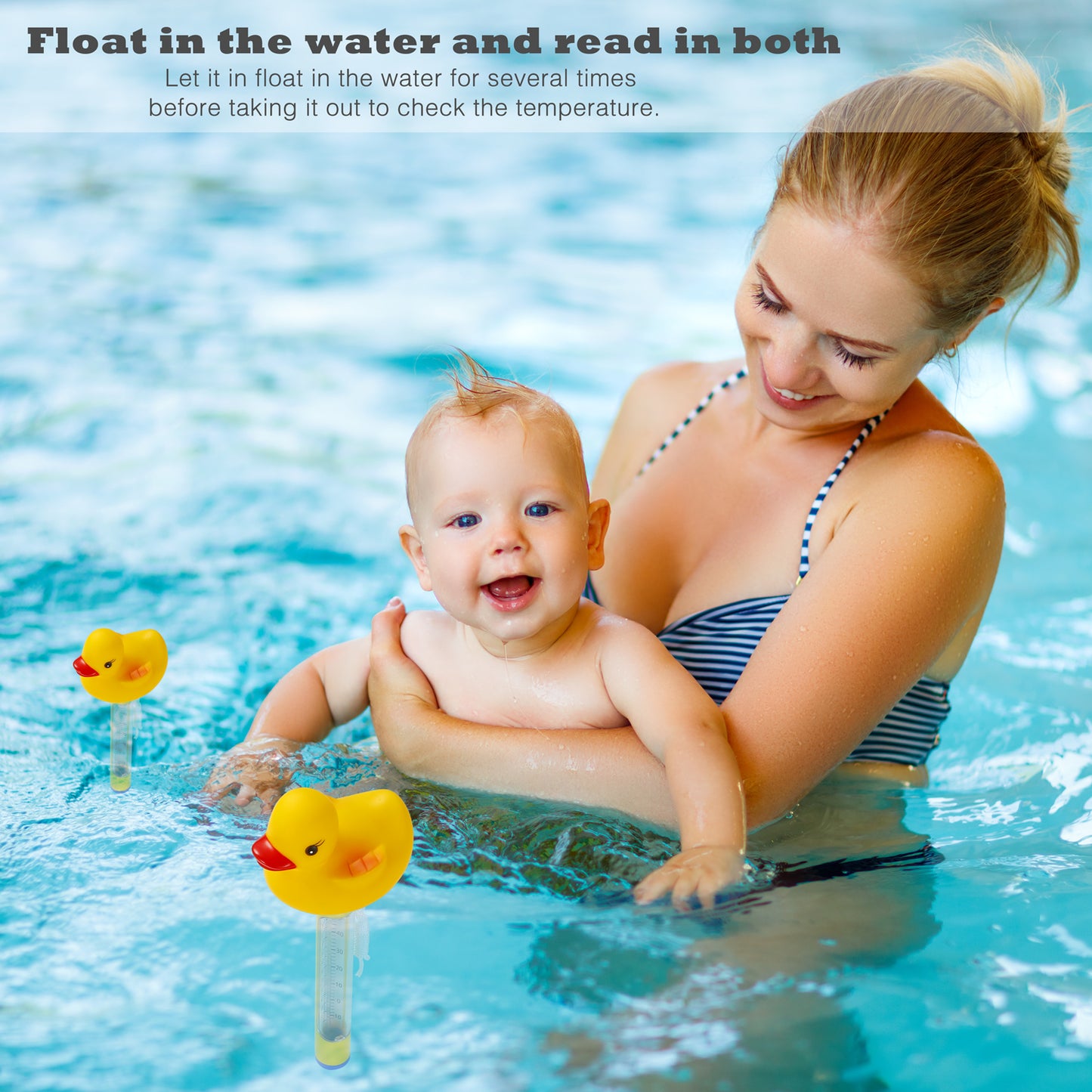 CyanCloud Pool Thermometer Floating, Swimming Pool Thermometer Outdoor/Indoor Bath Water, Hot Tub, Spa,Yellow Duck